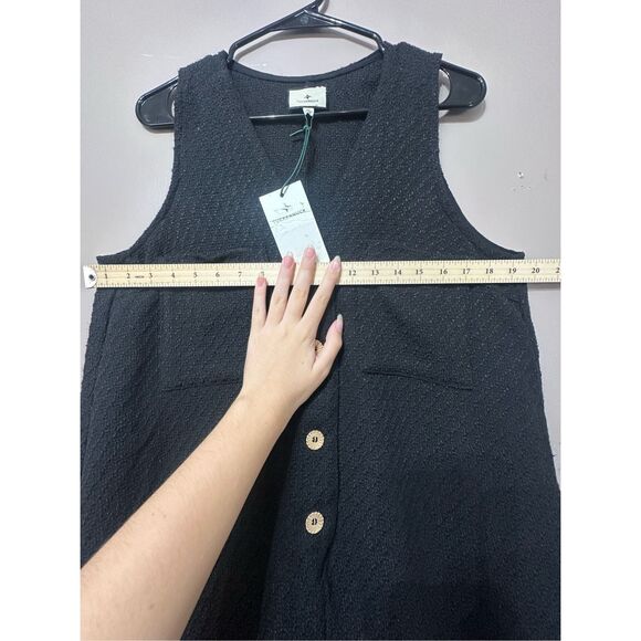 NWT TUCKERNUCK Black Textured Myla Effortless Chic Romper Women's Medium - Picture 9 of 14